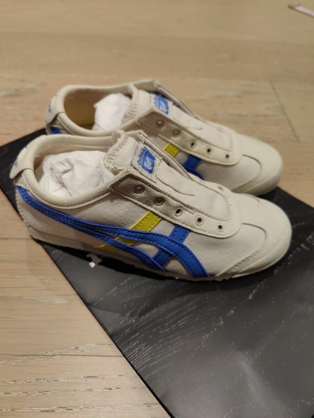 Onitsuka Tiger Mexico 66 Slip-On Kids US K13 19.5cm White Blue NEW